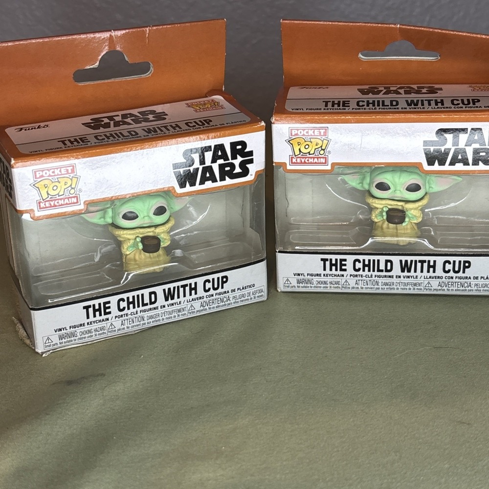 Funko Pocket Pop Keychain Star Wars The Child With Cup, Lot Of 2